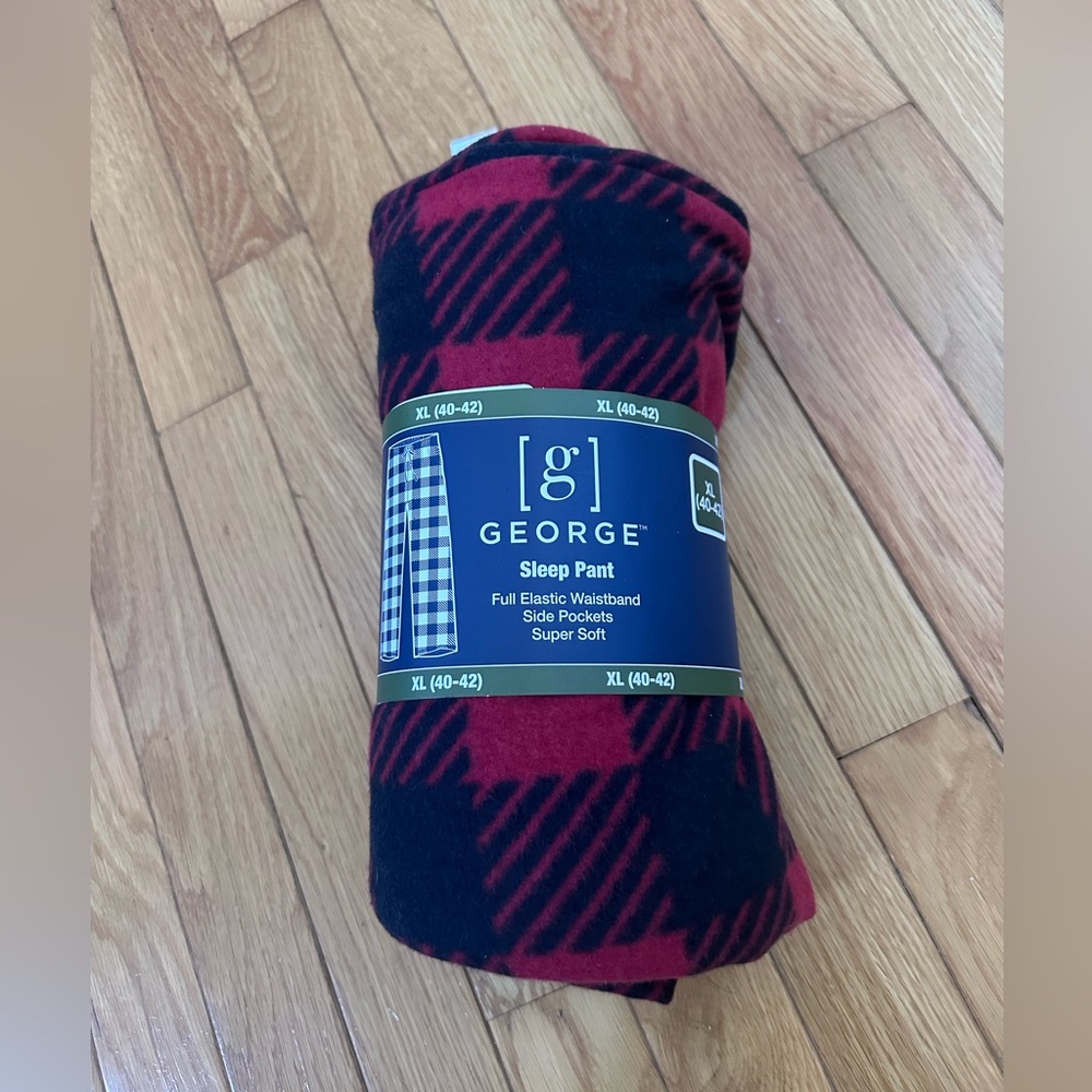 George Red and Black Checkered Sleep Pants Size XL